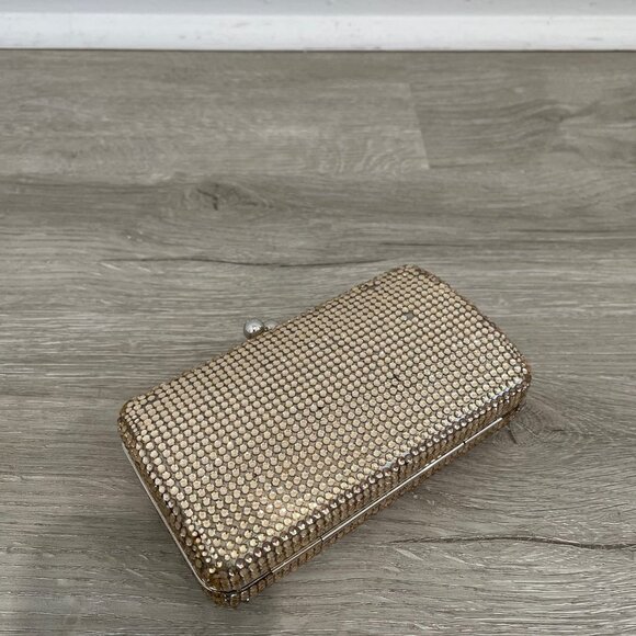 Gold Shiny Small Clutch/Crossbody Bag - Picture 2 of 11